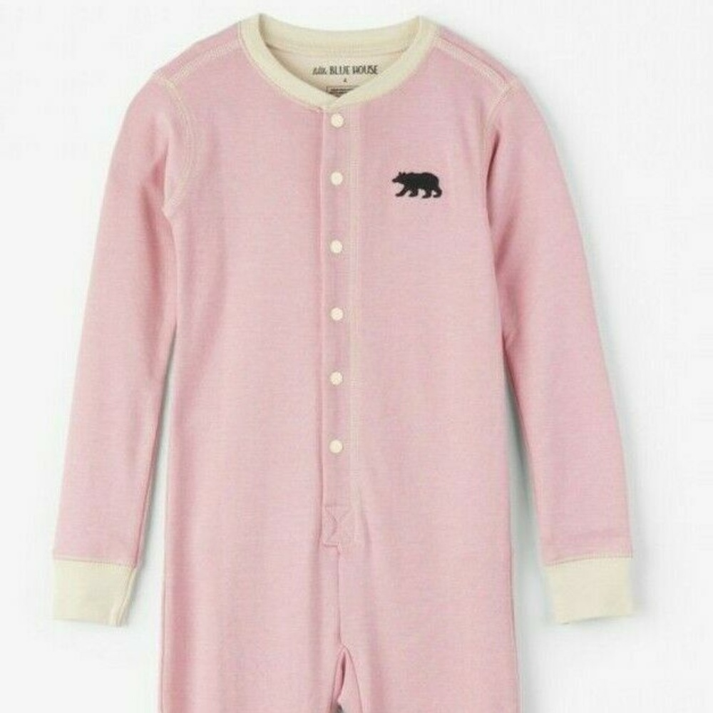 Pink Bear Bum Kids Union Suit One Pyjama